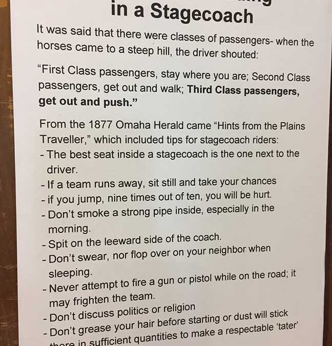 photo of stagecoach rules